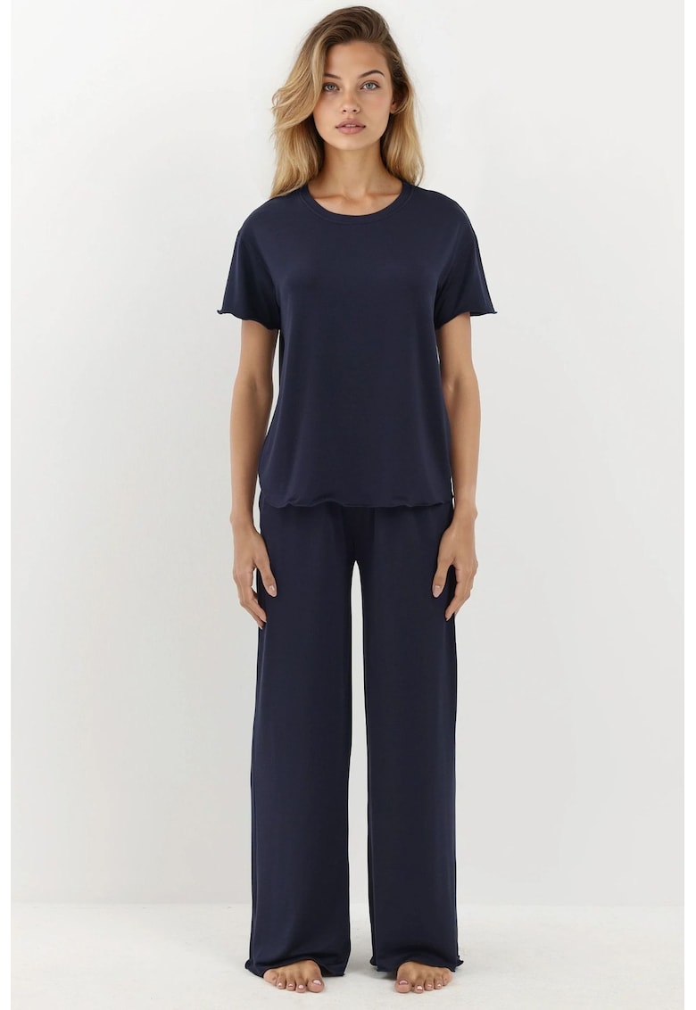 Set pijamale dama Relax Fit - moale - bleumarin - jerseu