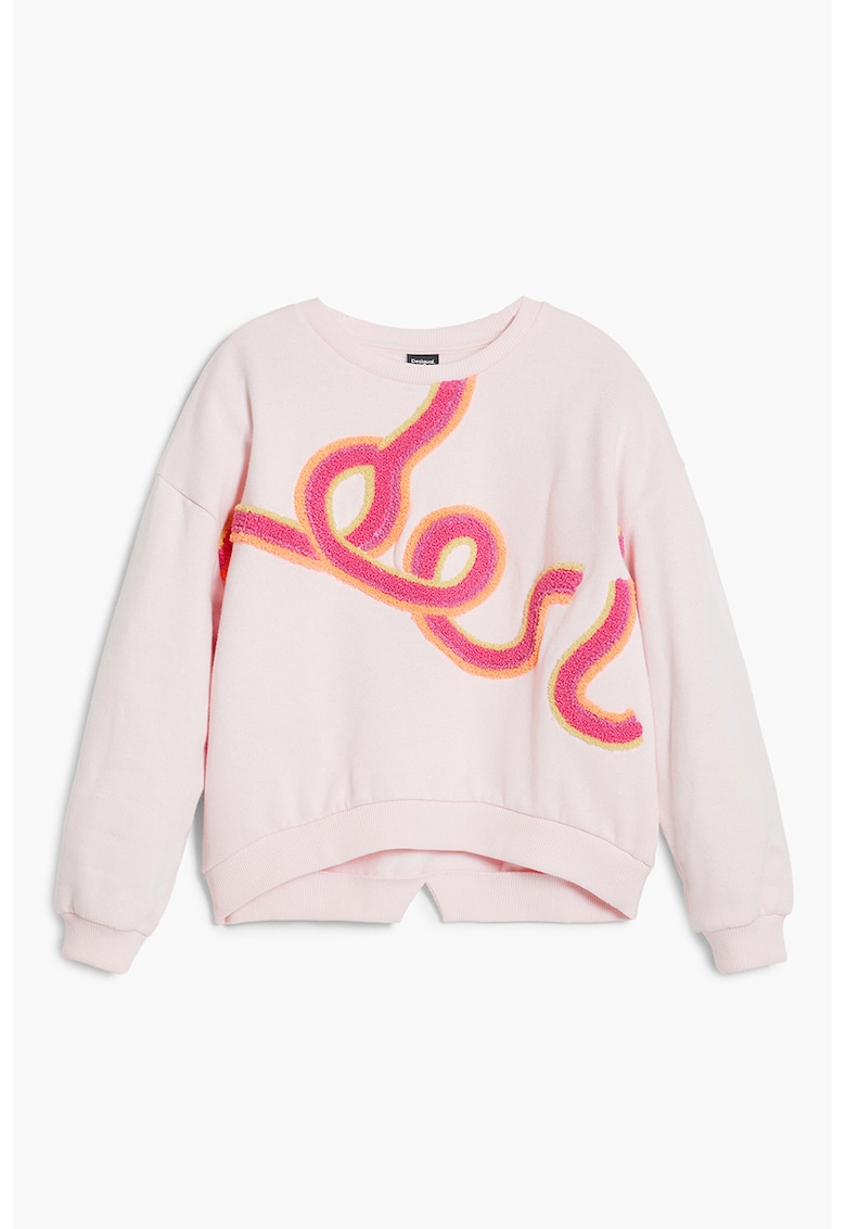 Bluza asimetrica de trening cu aplicatie pufoasa