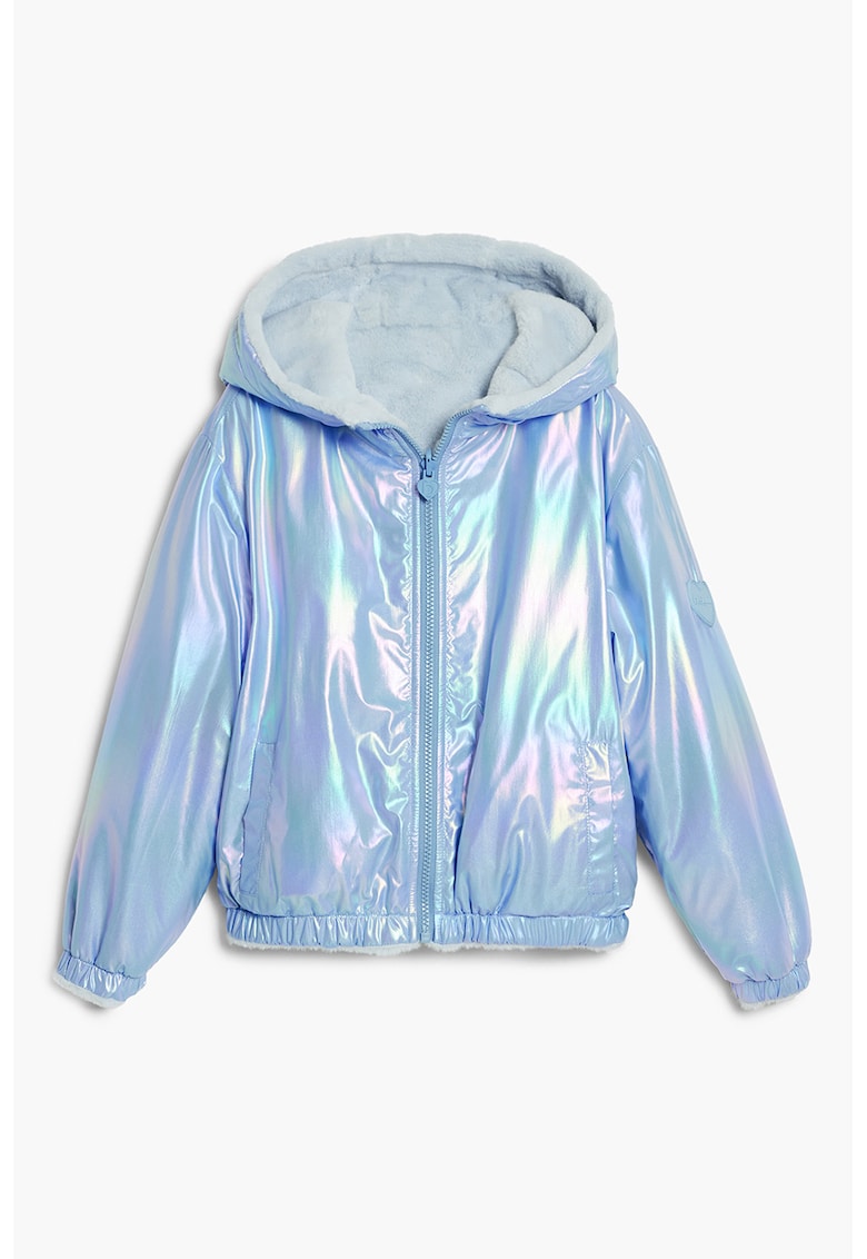Jacheta cu gluga si aspect metalizat