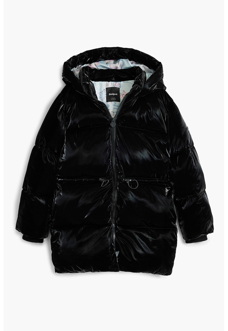 Jacheta lunga cu vatelina si gluga