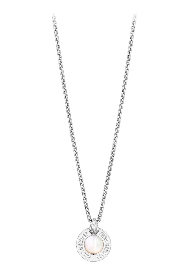 Colier din alama cu logo - Argintiu