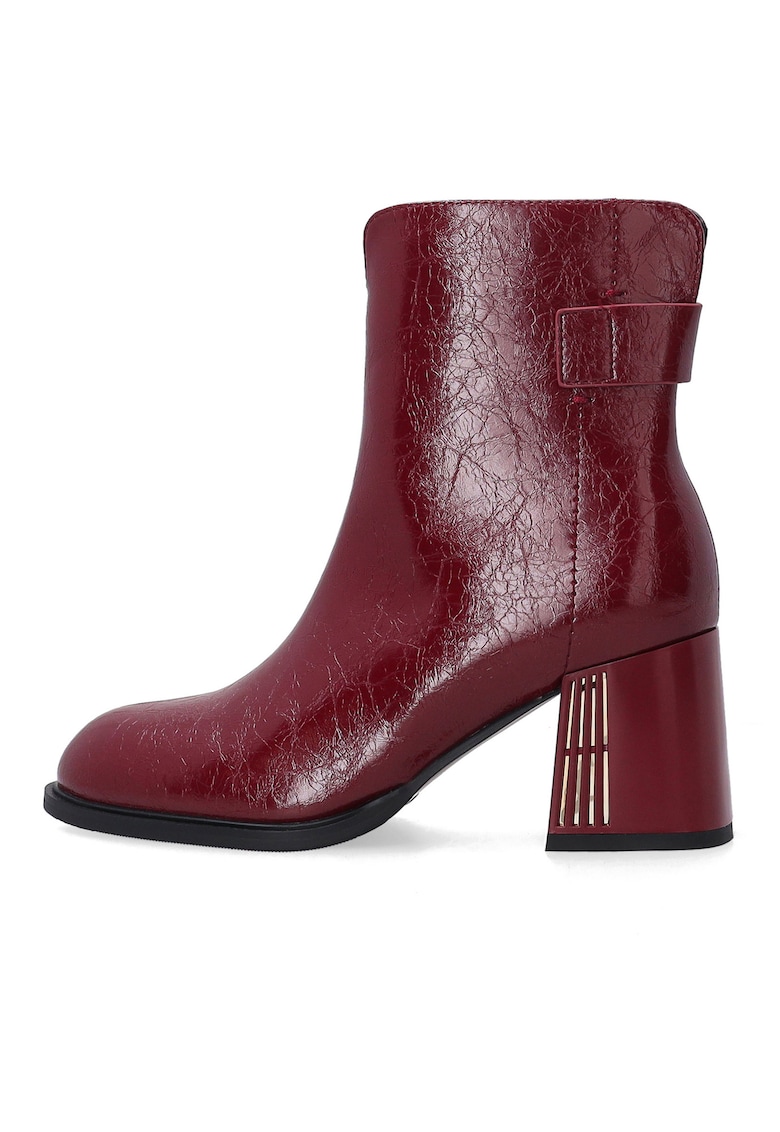 Botine din piele lacuita cu toc