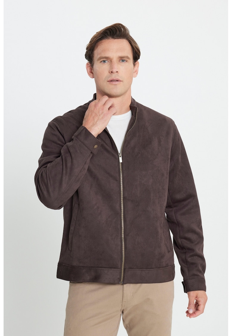 Jacheta cu fermoar si buzunare laterale