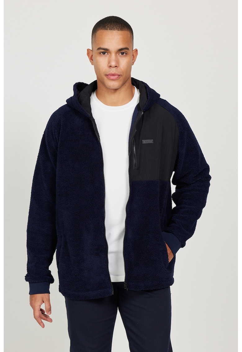 Hanorac pufos supradimensionat cu fermoar