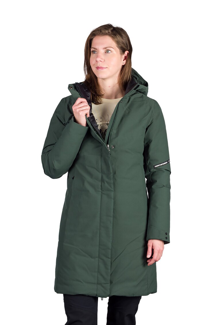 Geaca cu gluga pentru trekking Randi - Verde aquamarin