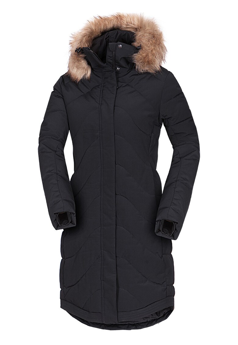 Geaca lunga cu guler si gluga Raelynn