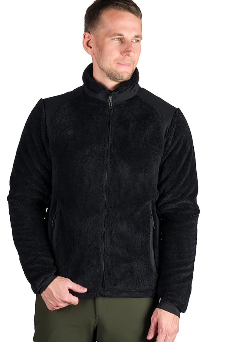 Hanorac din fleece cu fermoar si mansete elastice pentru drumetii Mikolaj