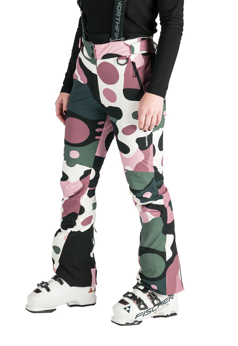 Pantaloni cu model si bretele pentru ski