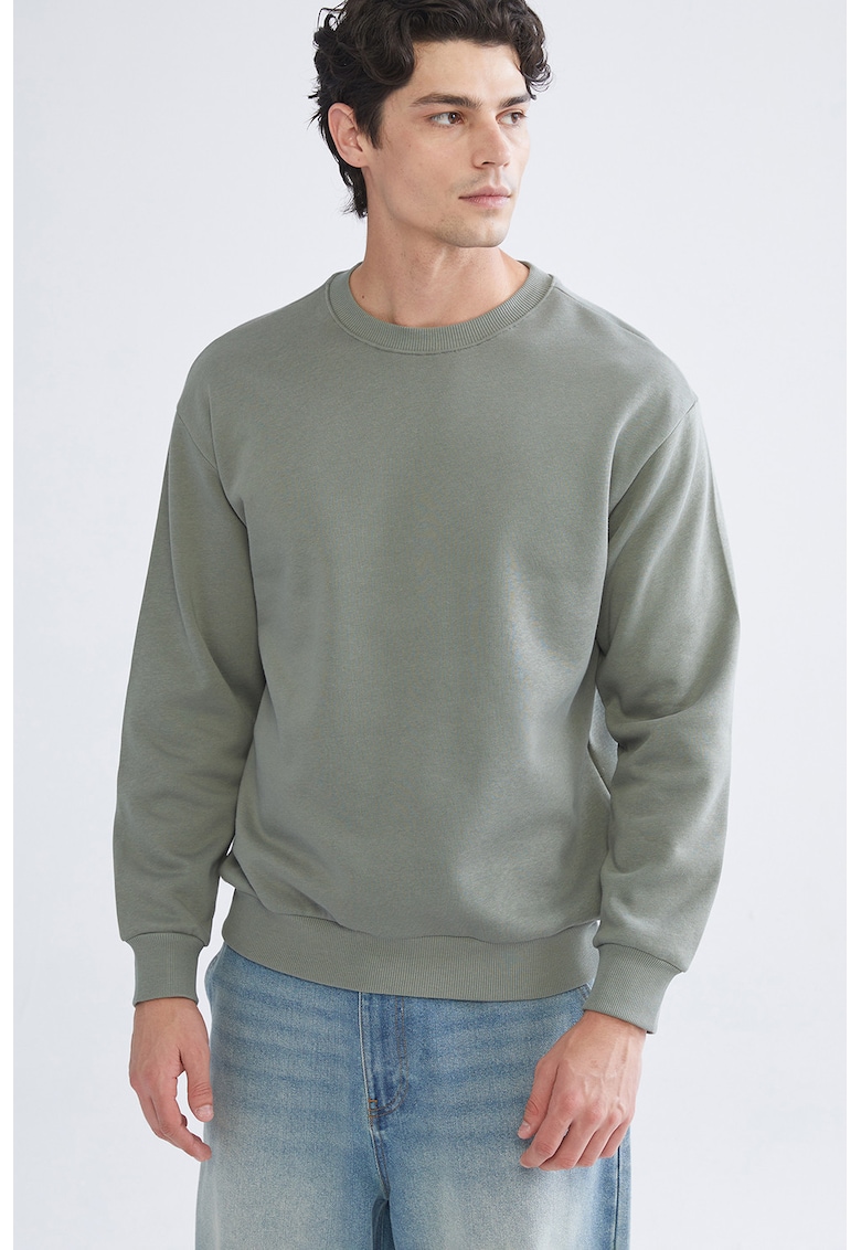 Bluza de trening cu decolteu rotund - Verde pal