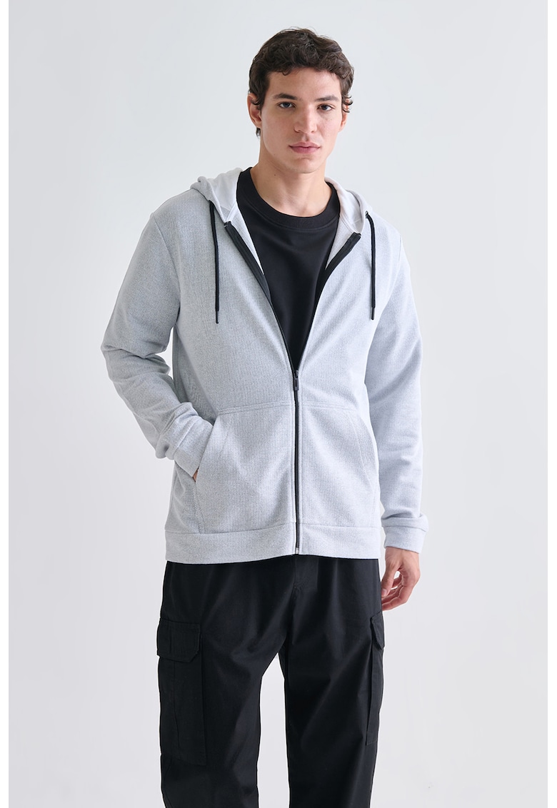 Hanorac cu fermoar si gluga ajustabila Hanorac cu fermoar si gluga ajustabila