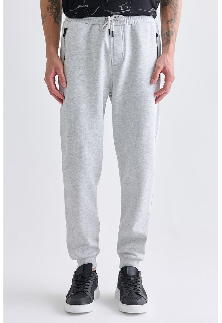 Pantaloni slim fit de trening cu captuseala calduroasa