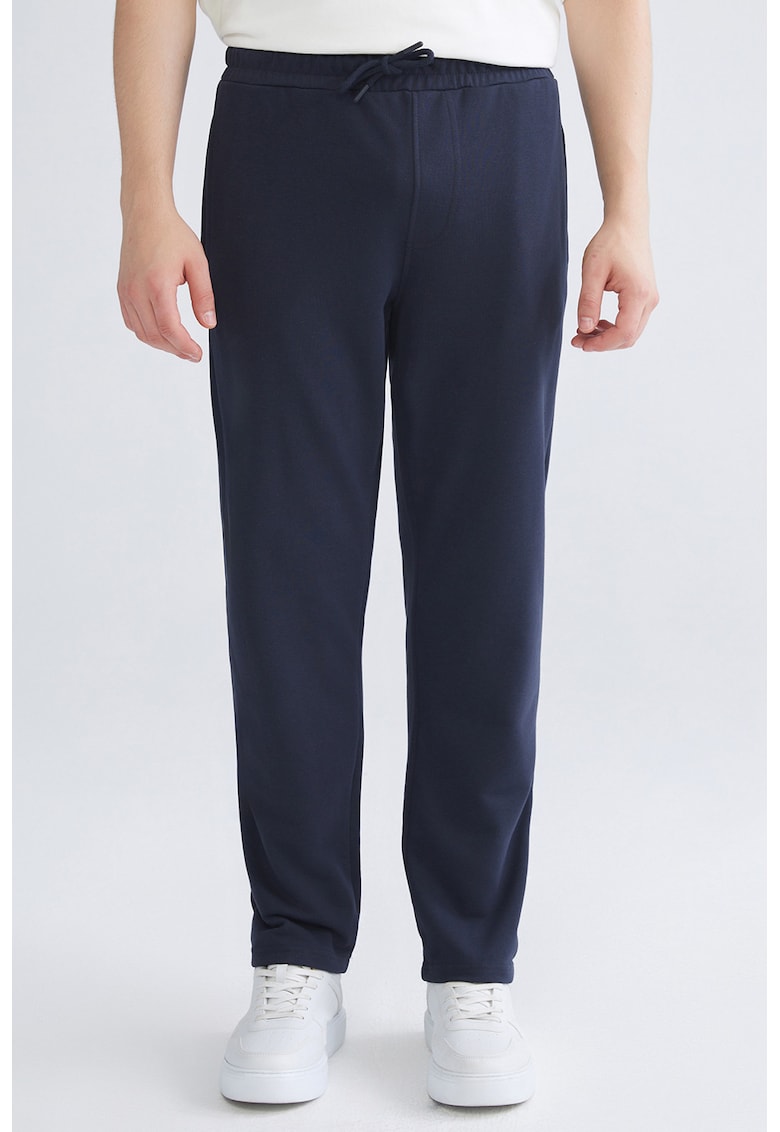 Pantaloni de trening cu snur de ajustare si croiala dreapta