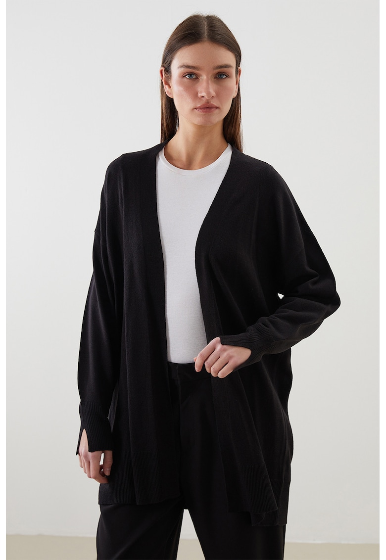 Cardigan lejer tricotat fin cu maneci cazute