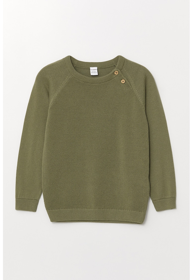 Pulover din bumbac cu maneci raglan