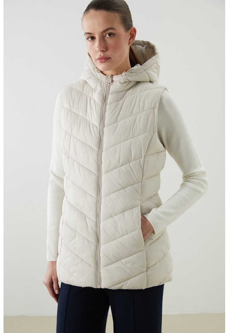 Vesta cu gluga si fermoar