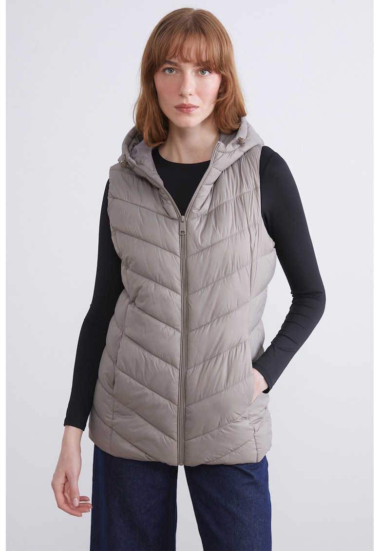 Vesta cu gluga si fermoar