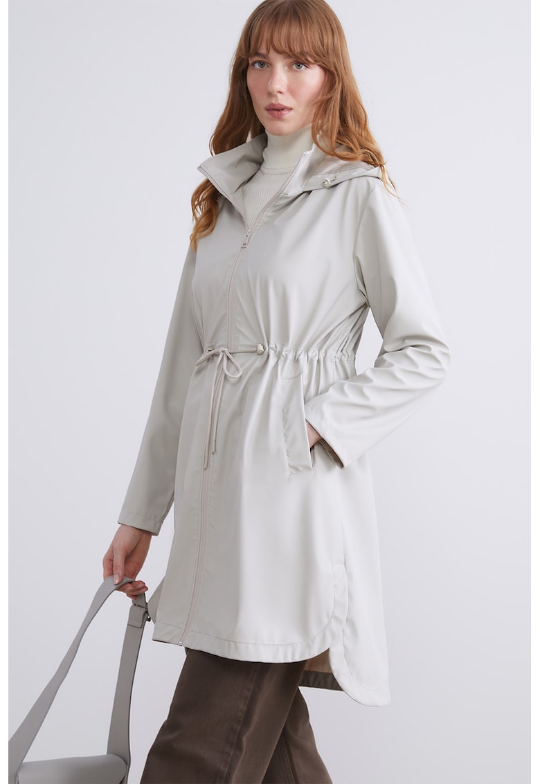 Pelerina de ploaie cu gluga si fermoar