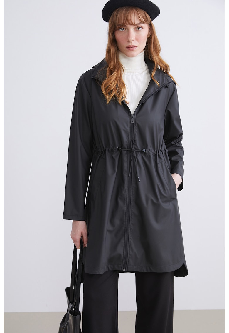 Pelerina de ploaie cu gluga si fermoar