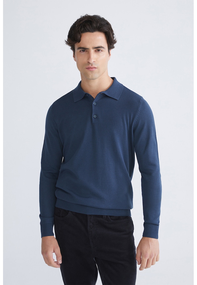 Pulover polo din amestec de bumbac