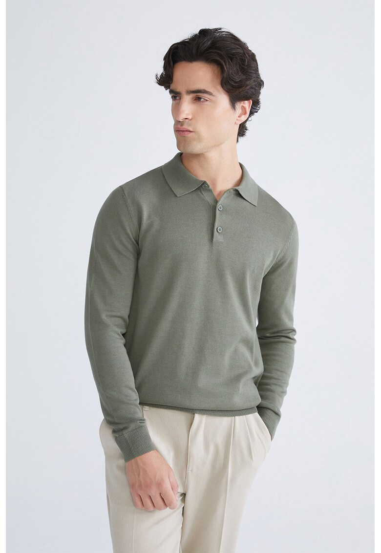 Pulover polo din amestec de bumbac