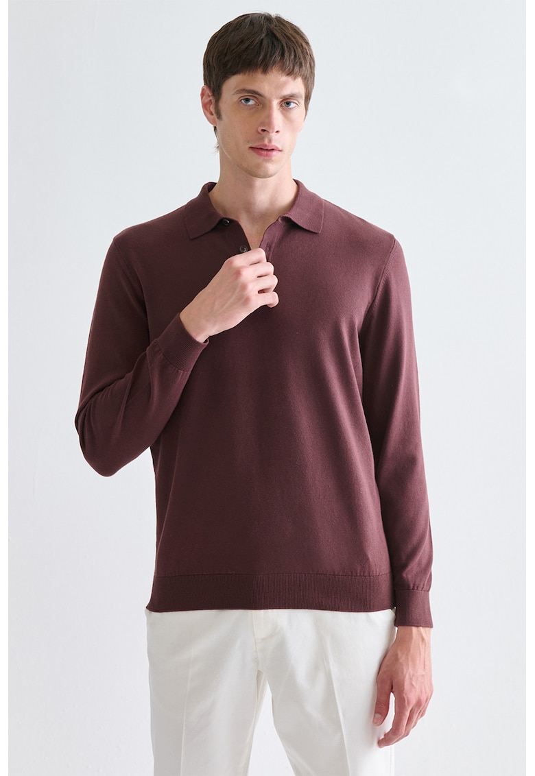 Pulover polo din amestec de bumbac