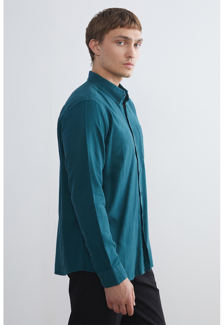 Camasa din amestec de bumbac cu maneci lungi