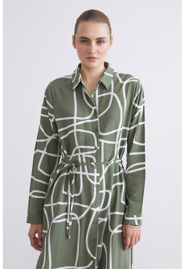 Rochie cu croiala in A - model si cordon subtire in talie