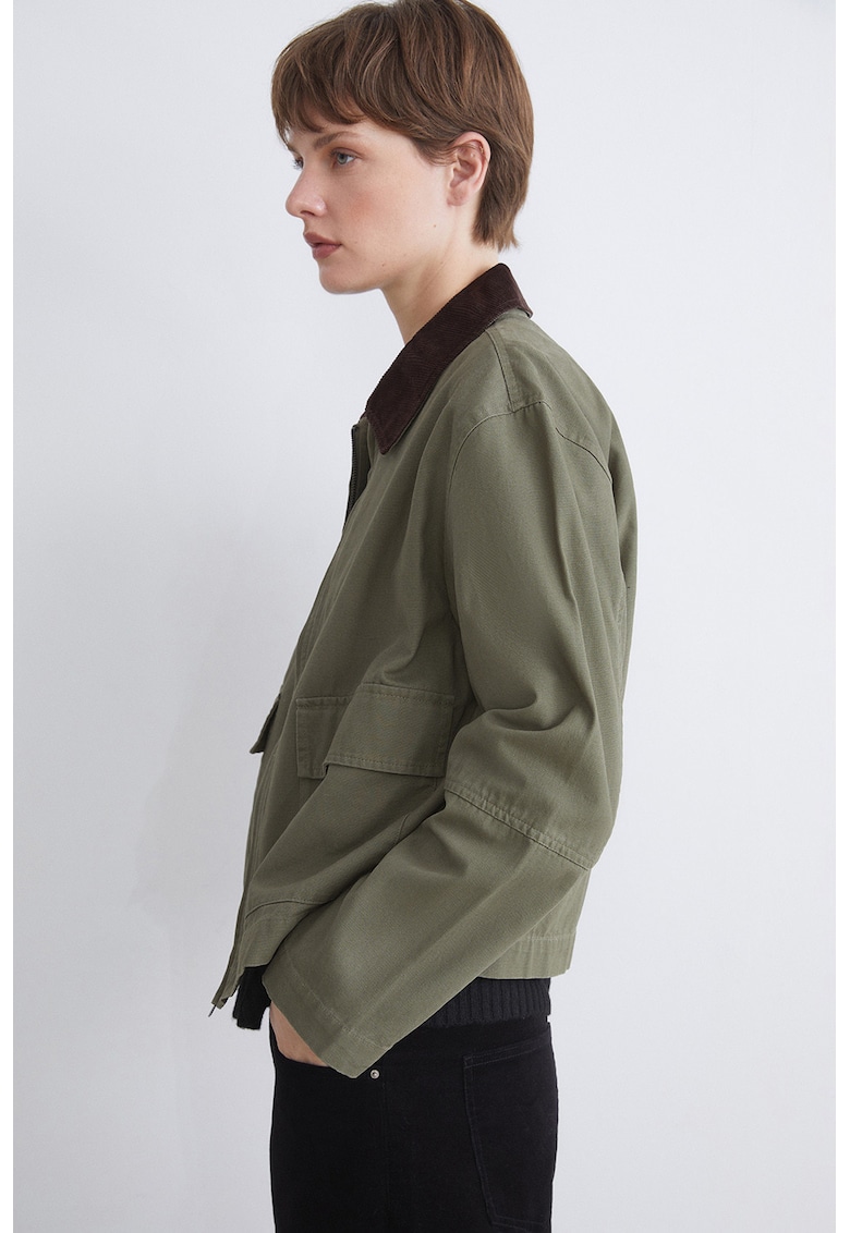 Jacheta din bumbac cu guler din reiat