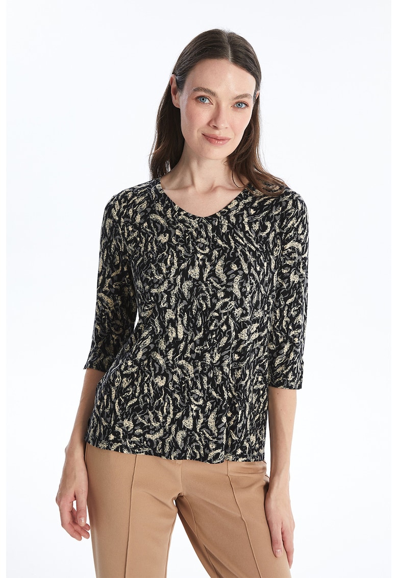 Bluza cu model si decolteu in V Bluza cu model si decolteu in V