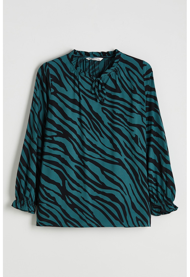 Bluza cu mansete elastice si model