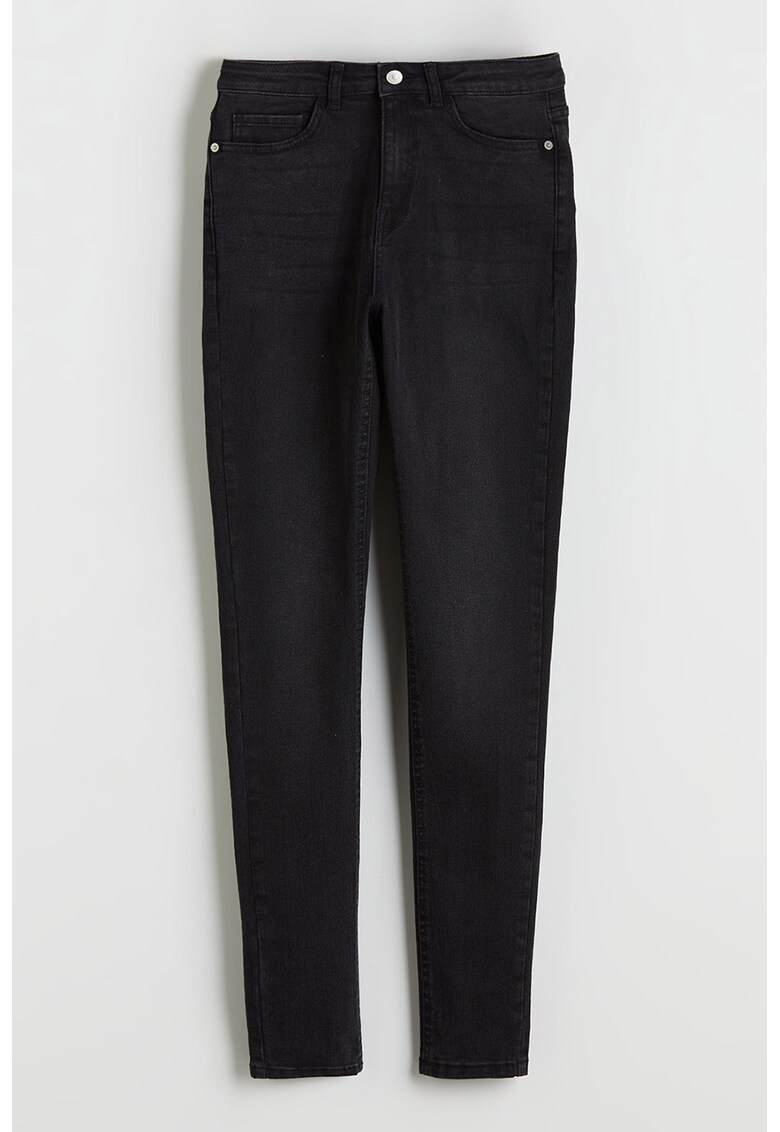 Blugi regular fit cu talie medie - Negru