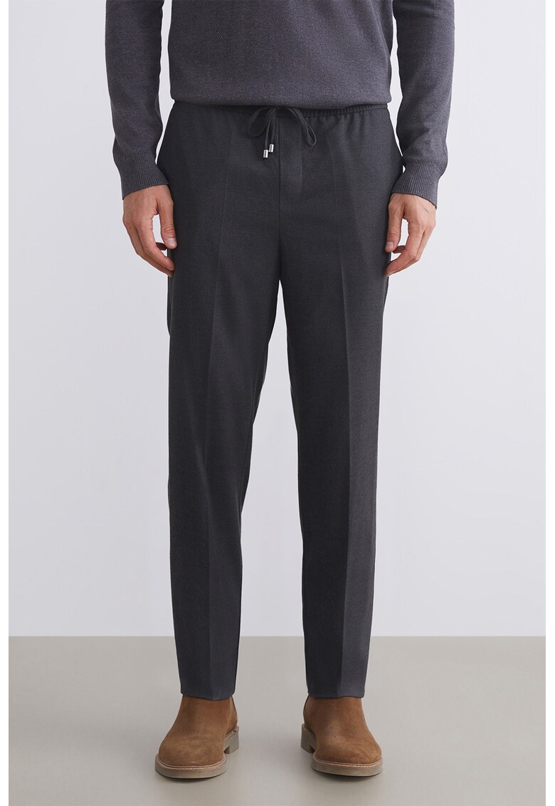 Pantaloni cu talie ajustabila - Gri antracit