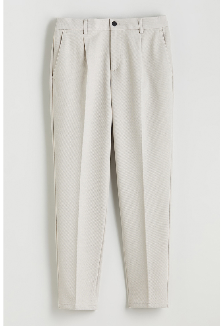 Pantaloni eleganti regular-fit cu aspect texturat