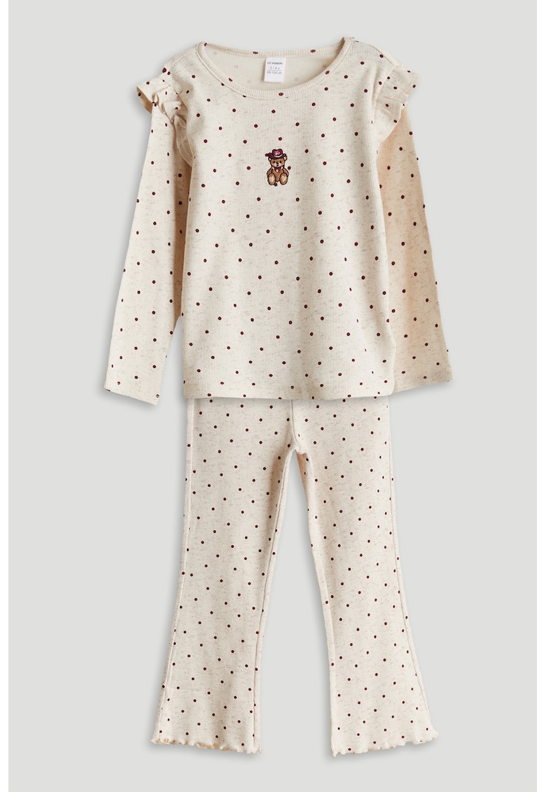 Set de bluza cu buline si pantaloni - 2 piese