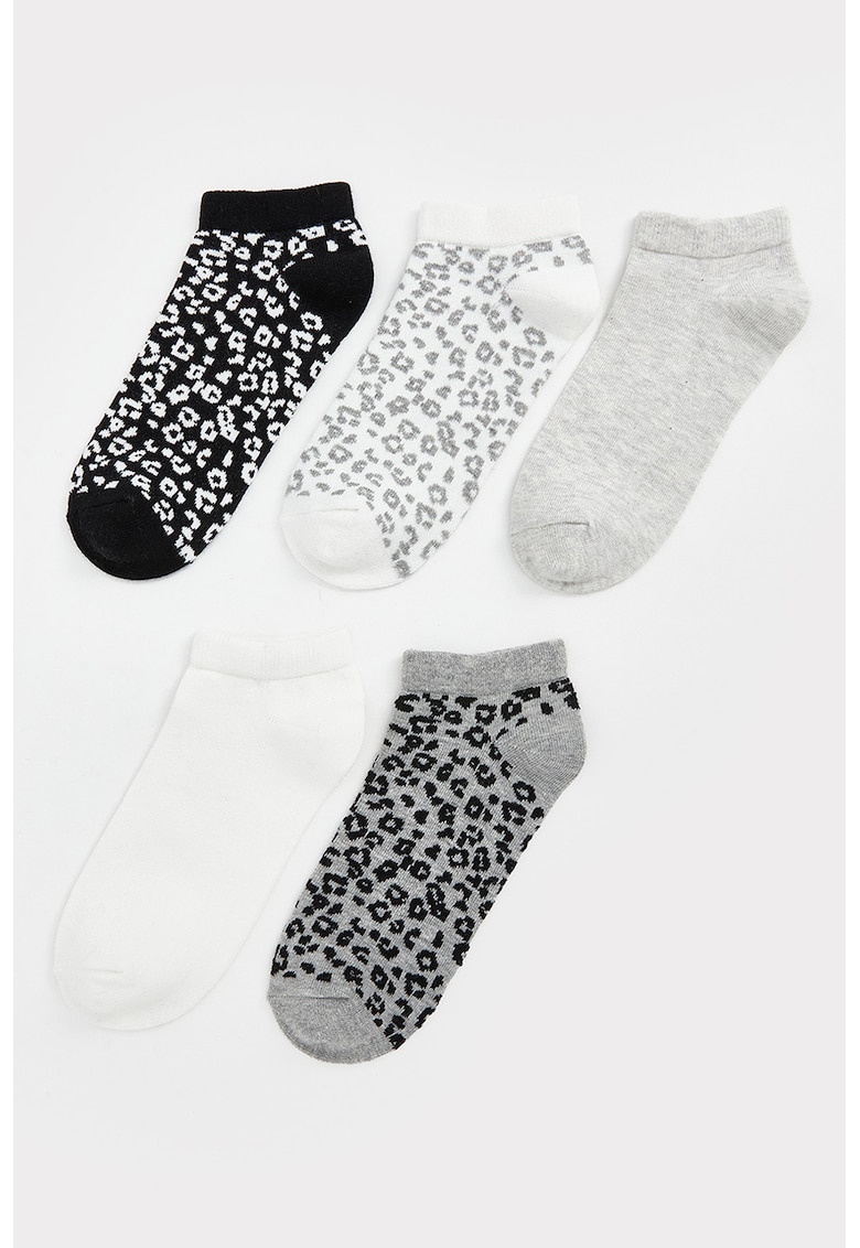 Set de sosete scurte cu animal print - 5 perechi