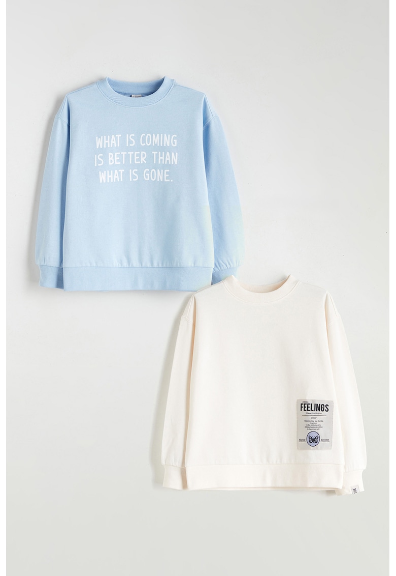 Set de bluze de trening cu model text - 2 piese