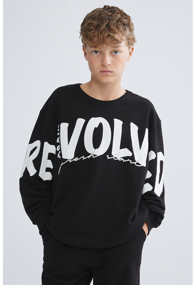 Trening din amestec de bumbac cu imprimeu text