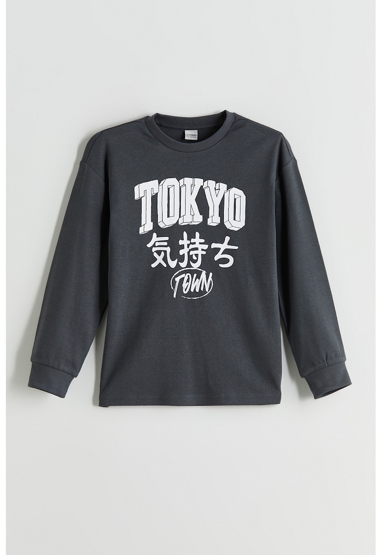 Bluza de trening din bumbac cu imprimeu text