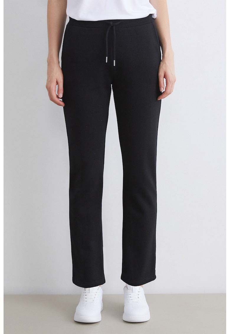 Pantaloni de trening crop cu snur de ajustare