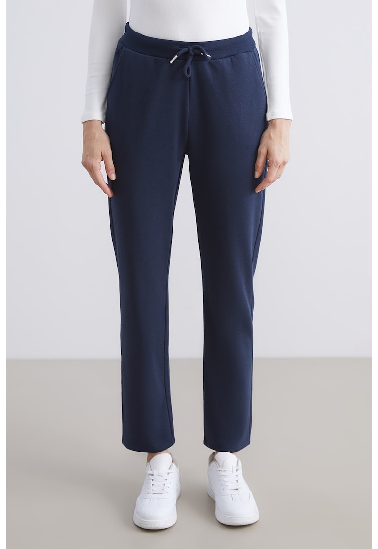 Pantaloni de trening crop cu snur de ajustare