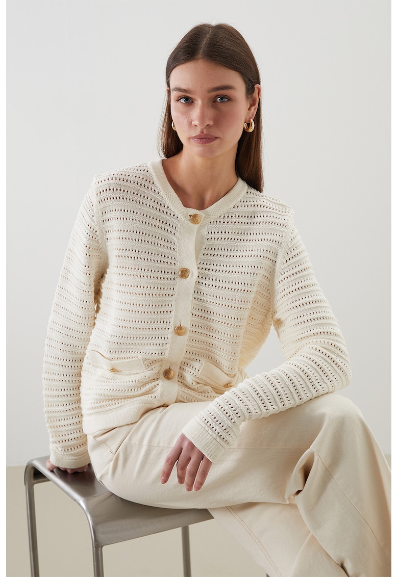 Cardigan cu nasturi si buzunare