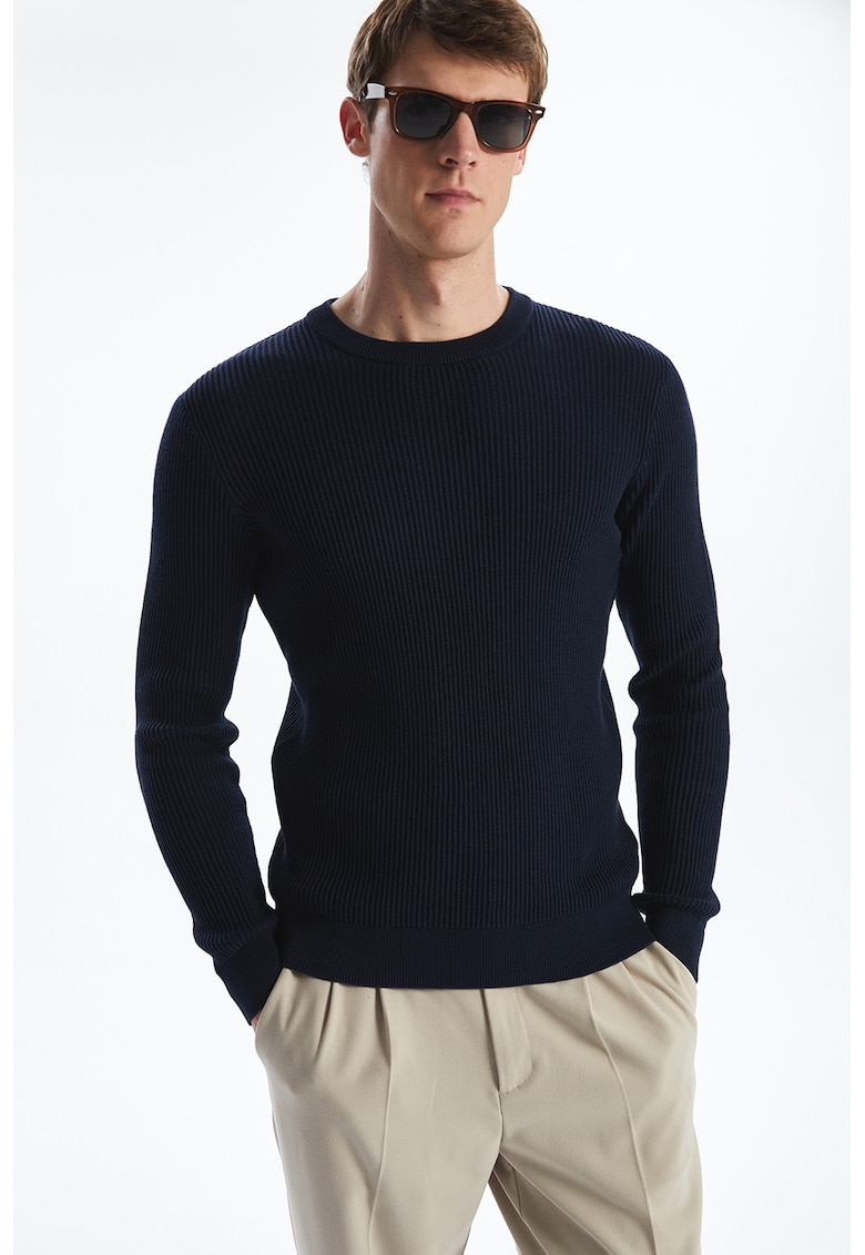 Pulover striat din bumbac