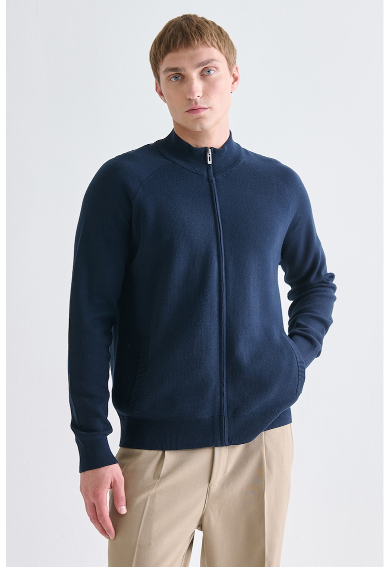 Cardigan din bumbac cu fermoar