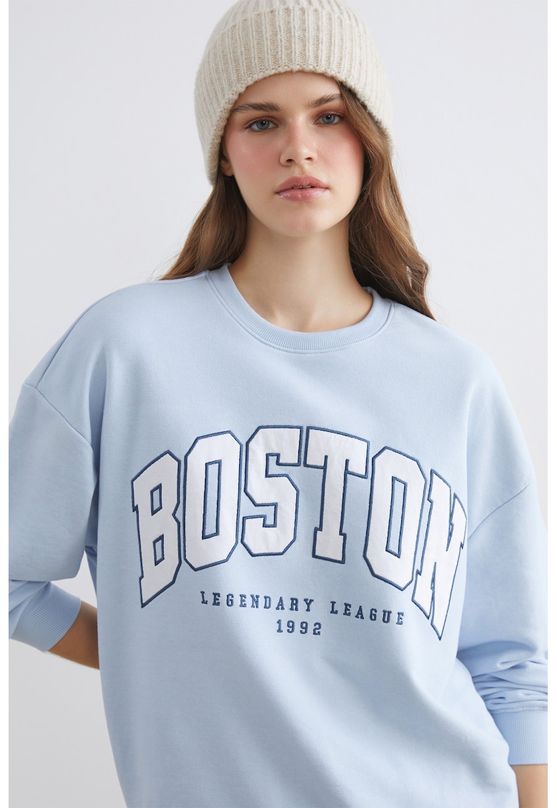 Bluza de trening lejera cu imprimeu text