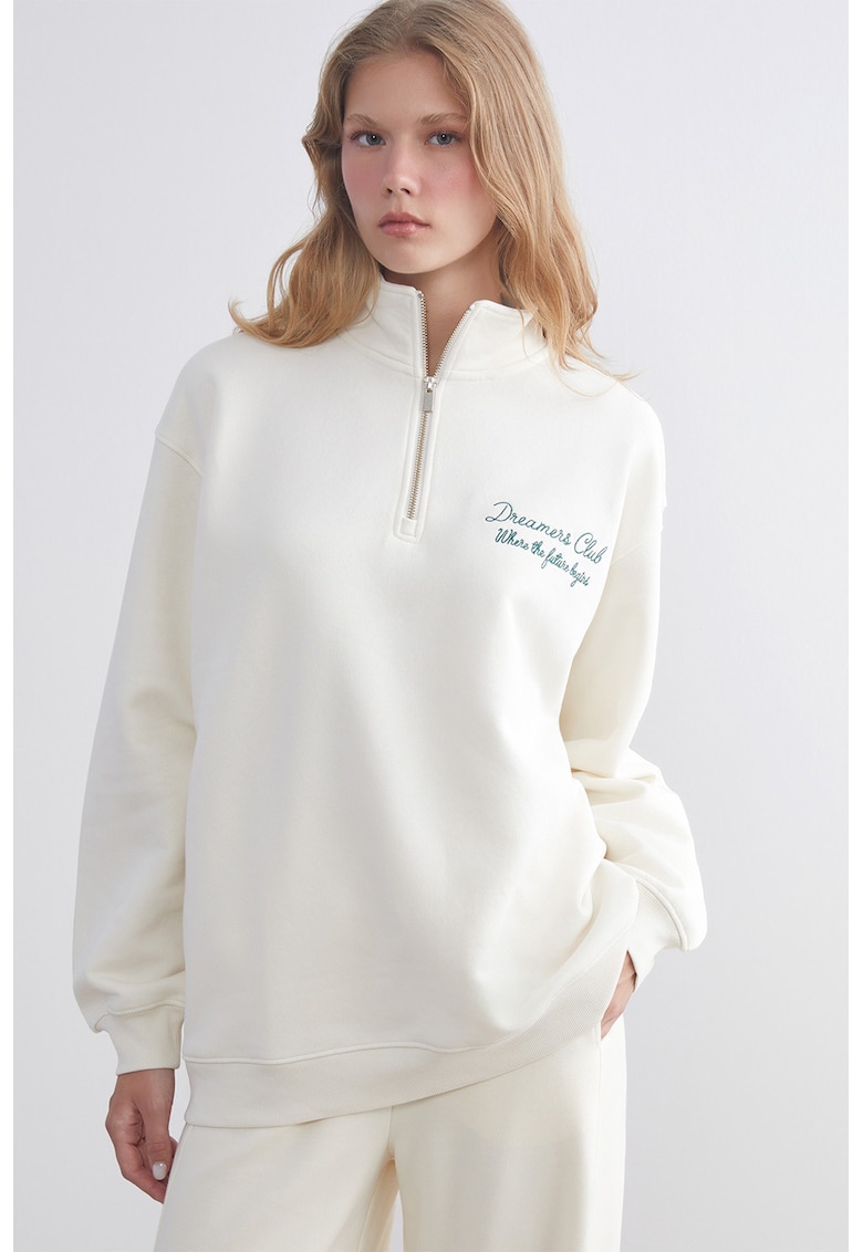 Bluza de trening lejera cu fenta cu fermoar