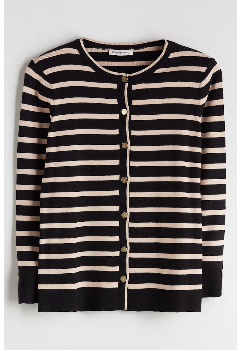 Cardigan cu model in dungi si nasturi