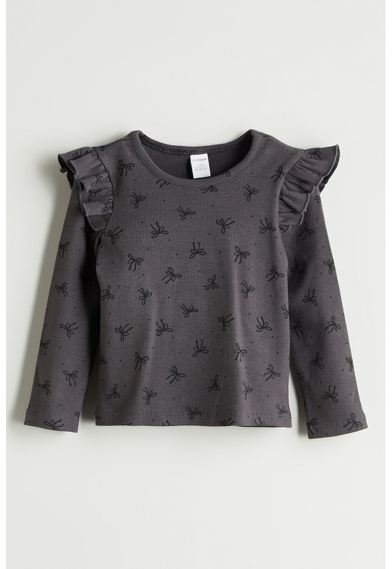 Bluza cu imprimeu si volane