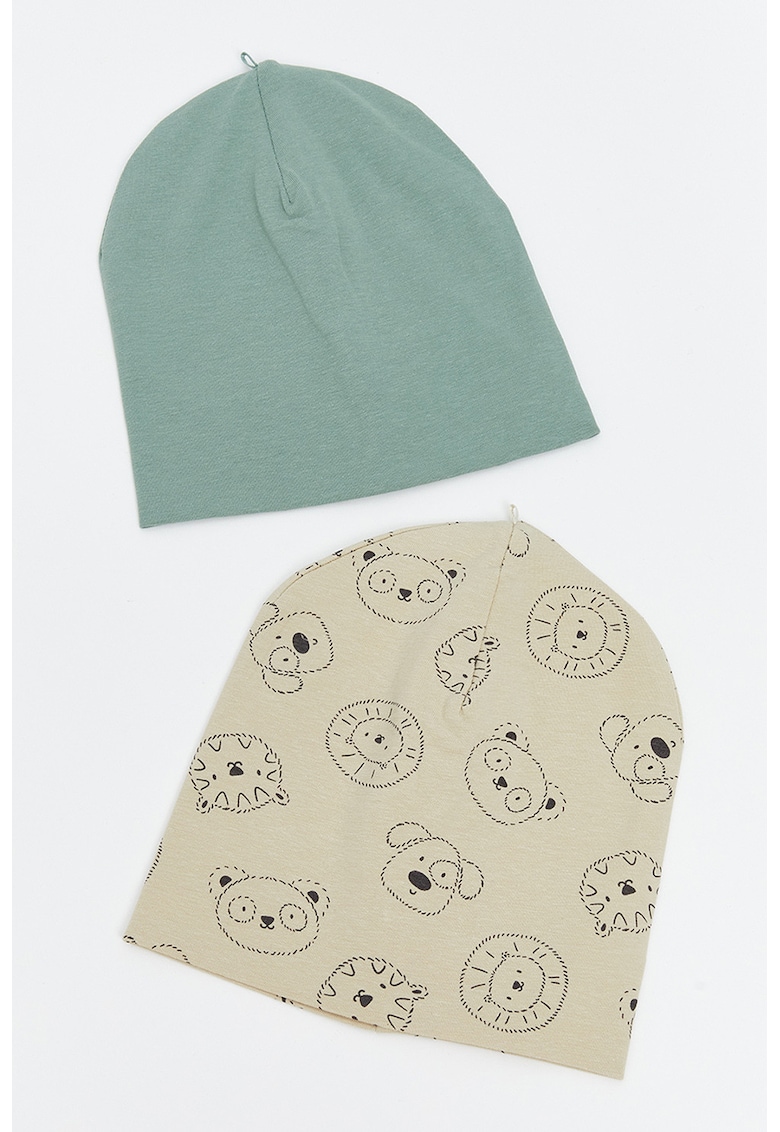 Set de caciuli din amestec de bumbac - 2 piese