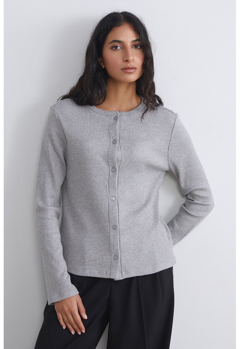 Cardigan striat cu nasturi