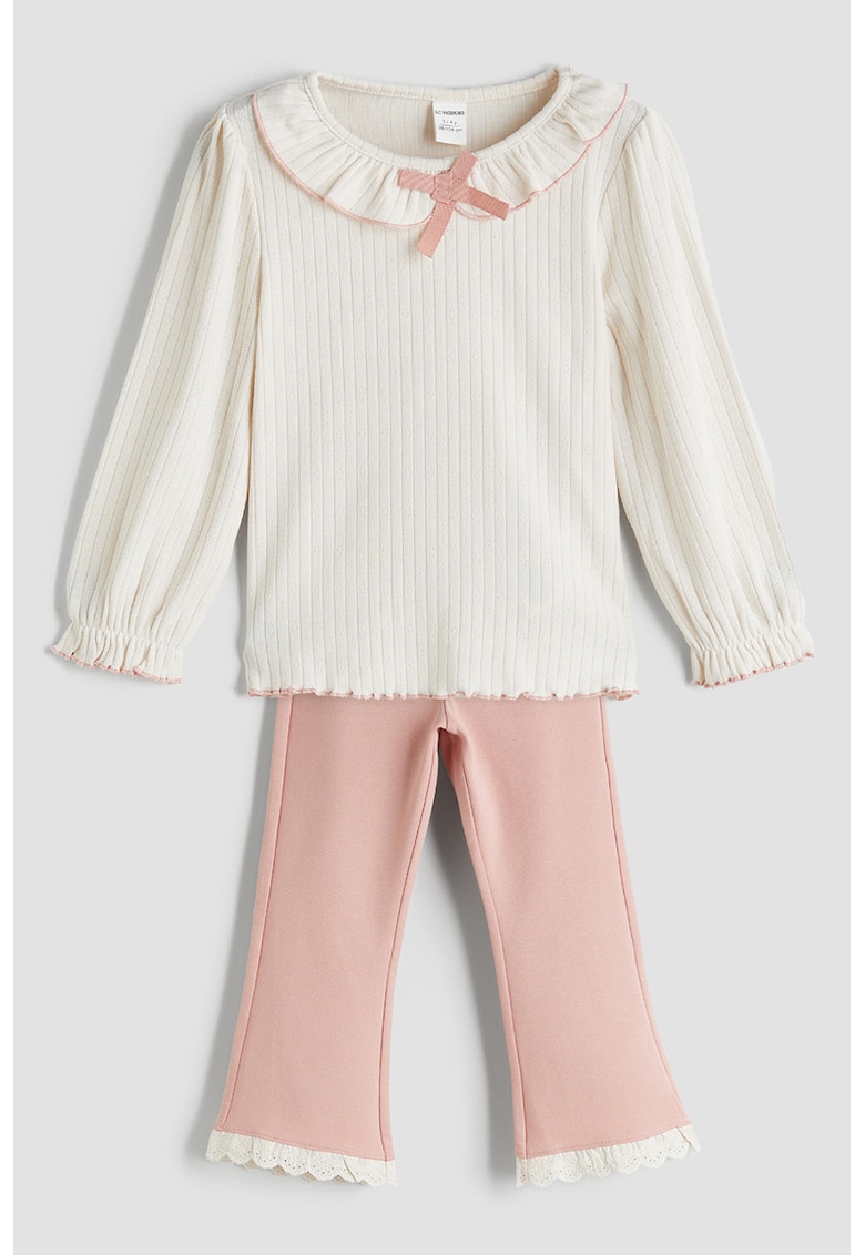 Set de bluza si pantaloni din amestec de bumbac - 2 piese